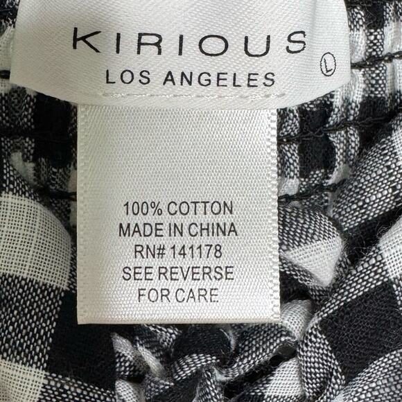 Kirious Los Angeles Black and White Womans Large Checkered Top - Picture 5 of 12
